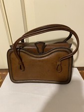 Vintage Borsa Borsetta in pelle marrone,Anni 70.Dimensioni:22x14x8cm circa