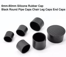 Tappo in gomma 6 mm-80 mm nero tappi per tubi rotondi tappi per gambe per sedie tappi terminali