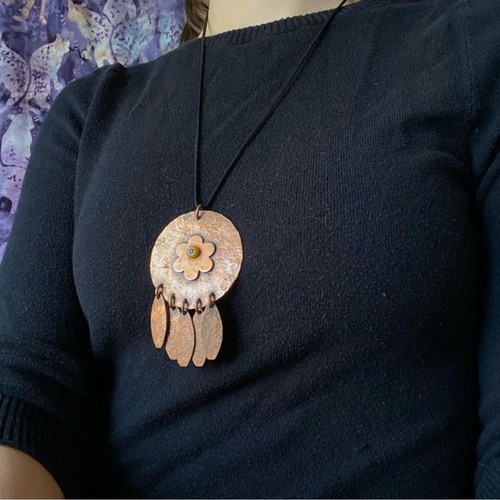 Collana boho grande medaglione - boho,