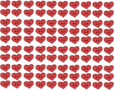 100 bottoni a forma di cuore
