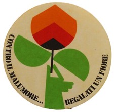 adesivo contro il malumore regalati un fiore auto moto epoca retrò pubblicità