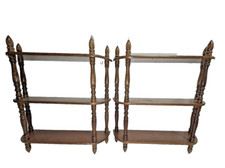 Coppia di Piccoli Scaffali Etagere da Tavolo Appoggio o pensili  in Noce