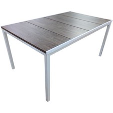 Tavolo interno esterno effetto legno metallo e resina 160x95xh75cm min 6 persone