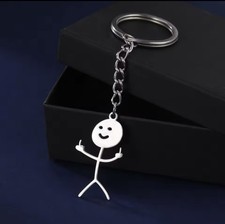 Portachiavi Stickman Dito Medio / Portachiavi Divertente