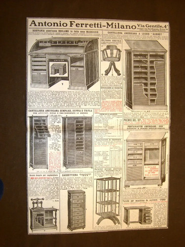 Pubblicità del 1914 mobili - del,