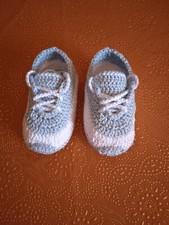 Scarpine neonato in cotone all'uncinetto 0-3  mesi