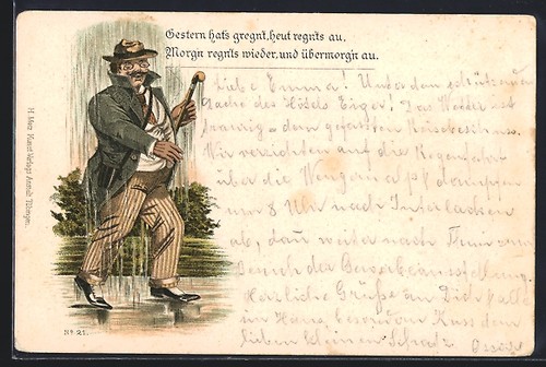 Litografia uomo elegante - uomo, con