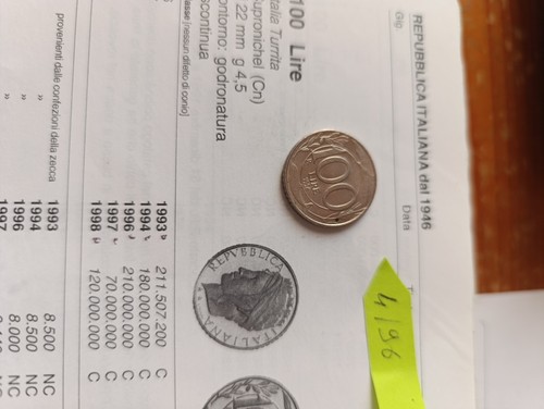 Moneta 100 lire del - da,