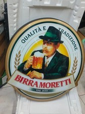 Insegna Targa BIRRA MORETTI  ovale in materiale plastico  cm 80 x 73,5  Vintage