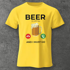 T-shirt uomo birra che chiama