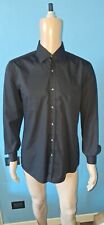 HUGO BOSS CAMICIA UOMO COLOR NERO MANICA LUNGA TAGLIA L COLLETTO 42CM 100%COTONE