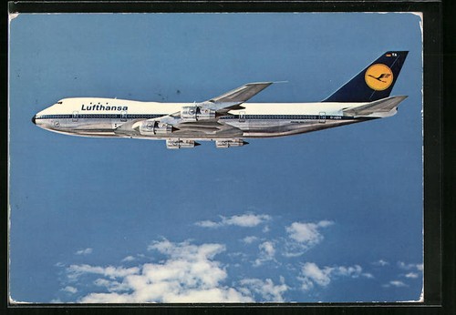 Cartolina aereo boeing jet 747 - cartolina,