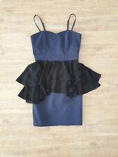 Vestito H&M a tubino con rouges, tg M, blu e nero, con spalline, nuovo