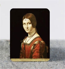 Dipinto Olio Da Vinci "Il Sorriso della Monna Lisa" Opera Arte Decorazione Casa Frigo Calamita