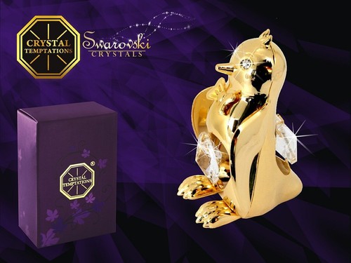 4761 pinguino oro swarovski - pinguino,