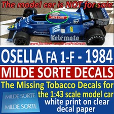 F1 Collezione Auto OSELLA FA