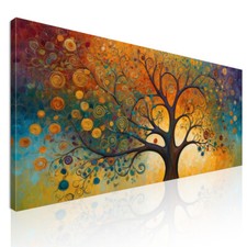 Quadro Botanico Albero Della Vita Con Motivi Astratti E Colori Vivaci , bow2 qua