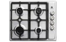 STAYLUX Piano Cottura a gas 4 fuochi Valvolato 60 cm metano gpl Acciaio GHISA