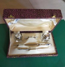 Set da Scrivania Argento 800 e Cristallo. Primi del 900.