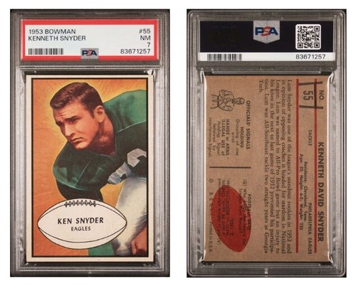1953 bowman kenneth snyder 55 - 1953, #55