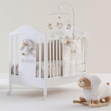 Lettino Culla Neonato con Ruote in Legno Bianco - Tato Baby NANAN