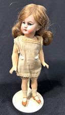 Antica bambola 1079 Simon Halfig 7" parrucca mohair occhi aperti denti chiusi 1890-1915