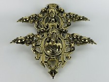 Coppia Antichi Fregi In Bronzo Statue Busti Sacri Epoca XIX Sec.