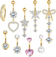 9 Pezzi 14G Piercing Ombelico