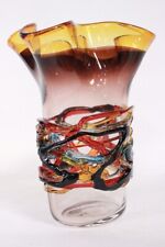 Bellissimo Vaso vase / vetro di Murano originale firmato / glass / giallo / ITA