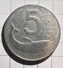 5 lire delfino 1951 / 1952 / 1953 /1954/1955