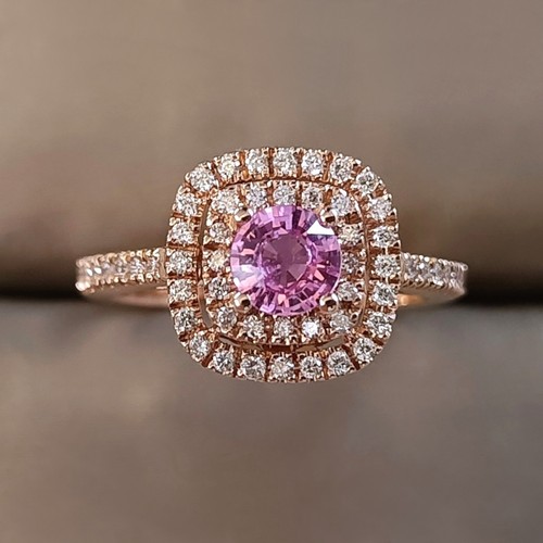Anello zaffiro rosa naturale - rosa,