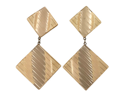Orecchini clip pendente avorio - clip,