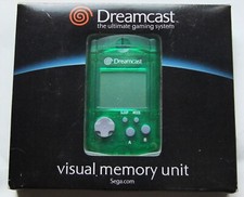 VISUAL MEMORY VMS ORIGINALE SEGA DREAMCAST VERDE TRASPARENTE CON  BATTERIE NUOVE