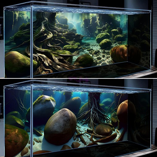 Adesivo realistico acquario - realistico, hd