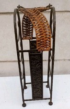 Porta bottiglie vino champagne ferro battuto vimini cestello bottle holder bar