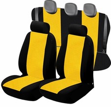 coprisedili per panda 2011/2024 in cotone giallo/nero, su misura- made in italy