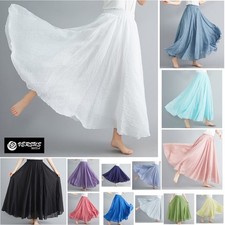 Gonna Lunga Estiva Cotone Donna Tinta Unita Woman Maxi Plain Light Skirt 130033
