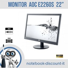 Monitor AOC E2260Sw Schermo 22" Per Computer Desktop Full HD  DVI VGA  GRADO A -