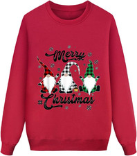 Set Felpe Famiglia Natale Rosse Maglie Natalizie per Papà Mamma Bambino Bambina 