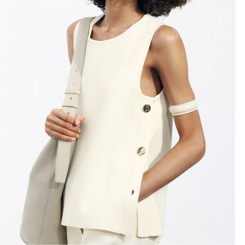 Gilet smanicato zara panna - zara,
