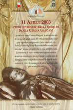 C42 Santino cartolina centenario della morte di Santa Gemma Galgani da Lucca