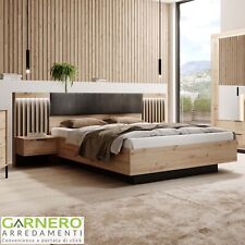 Letto matrimoniale contenitore moderno rovere antracite 160x200cm RUBIK