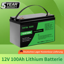 Batteria al litio 12V 100AH LiFePO4 con batteria 100A BMS solare per camper barche