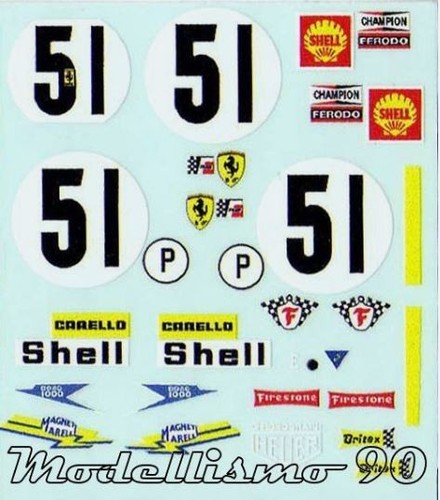 Decal ferrari 312 51 - pb, #51