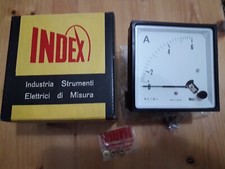 Amperometro Analogico Index modello E 96 DIN 6A Pannello Vintage Nuovo