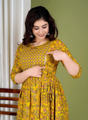 Abito premaman cotone giallo