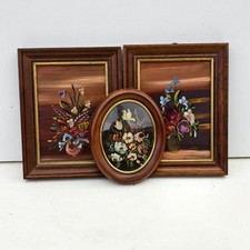 3 Quadretti Fiori Miniature