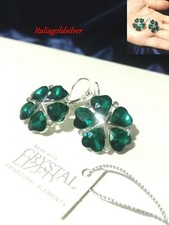 Orecchini Donna Swarovski Originali Cuore Stella Verde Argento Oro Gioielli 2025