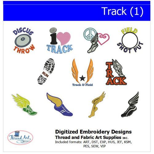 Set disegno ricamo pista - set,