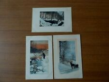 TRE CARTOLINE SERIE 7066 7047 70 5 CAVALLO E SLITTA